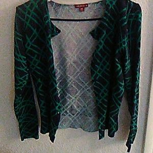 Cardigan dark blue with really pretty bright turqu